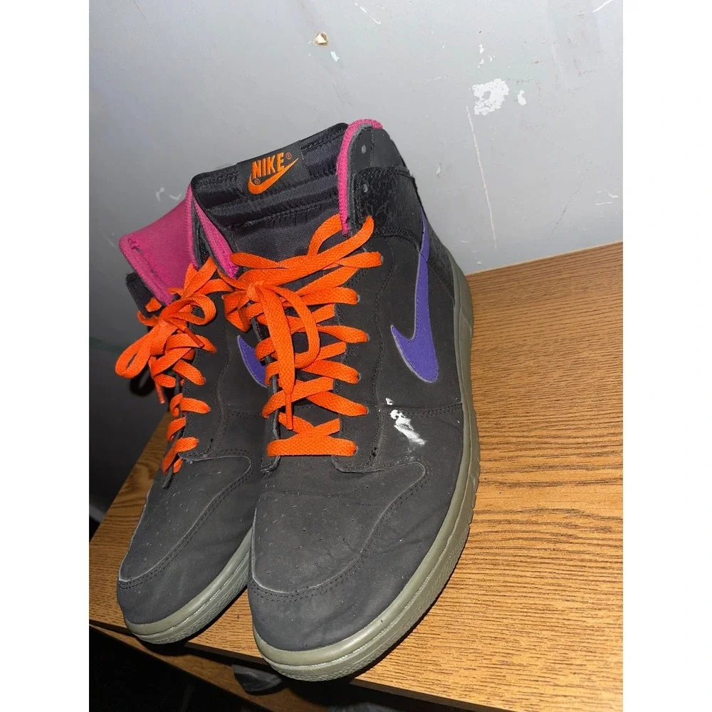 Nike Dunk High Godzilla Size 13 Mens 2012 Black Purple Orange 317982-053